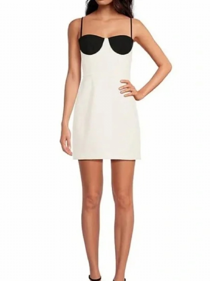 Gianni Bini Black & White Mini Dress With Contrast Bust